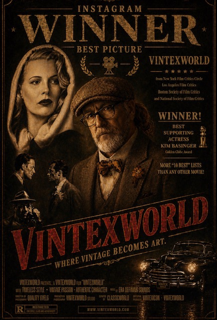 Vintage filmposter — voorbeeld van een herschilderd portret in cinema-stijl